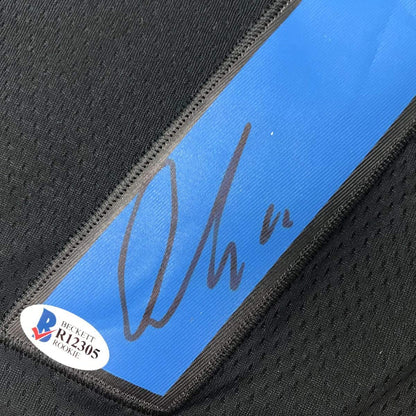 Autographed/Signed Luka Doncic Dallas Black Basketball Jersey Beckett BAS COA