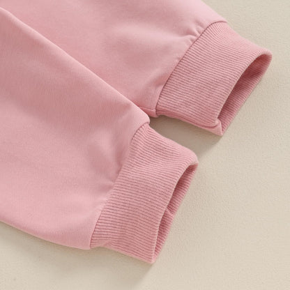Baby Girl Clothes Little Sister Infant Girl Outfits Solid Color Toddler Sweater Tops Fall Winter Pants Set (Pink, 3-6 Months)