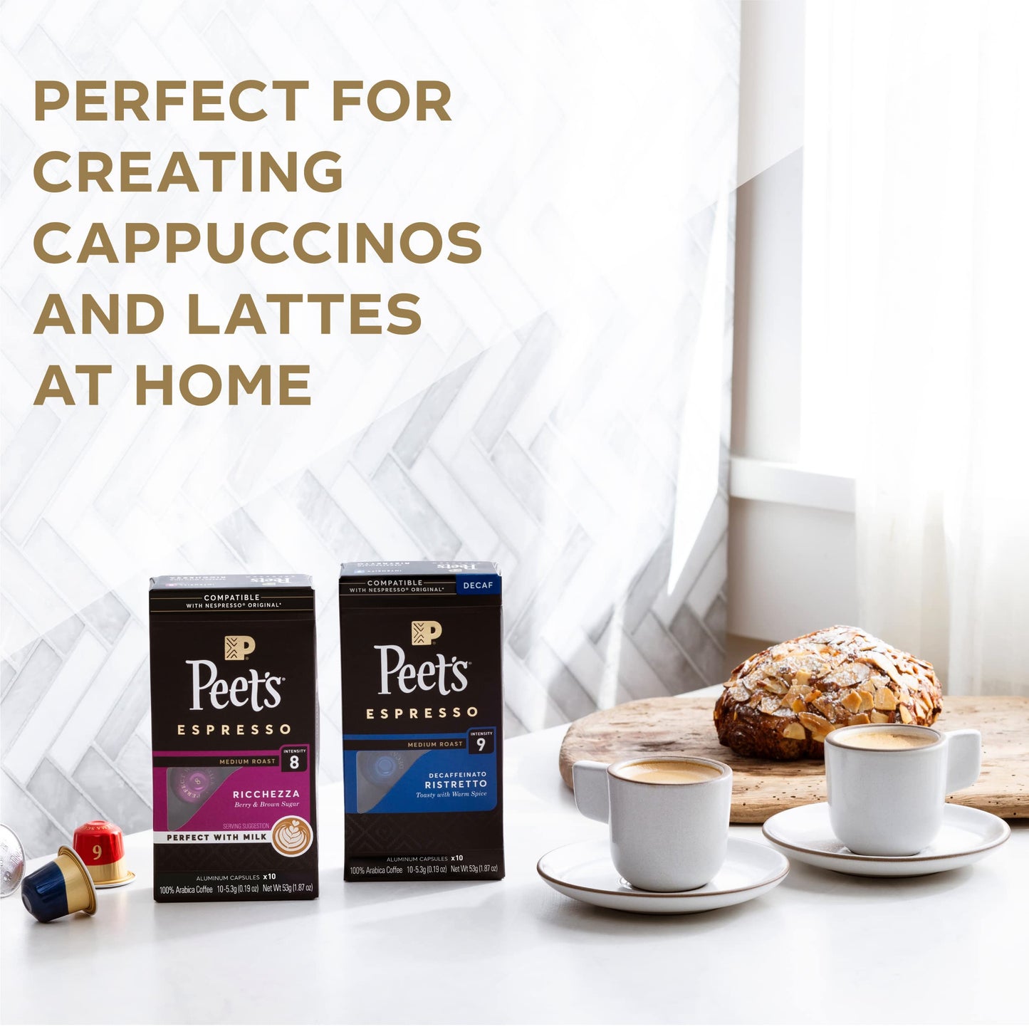 Peet's Coffee Gifts, Espresso Coffee Pods Variety Pack, Dark & Medium, 40 Count