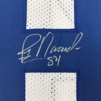 Framed Autographed/Signed Jay Novacek 35x39 Dallas White Football Jersey JSA COA