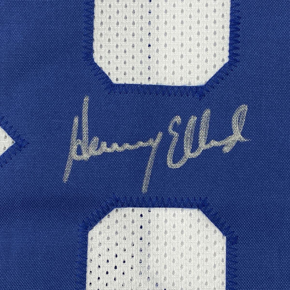 Autographed/Signed Henry Ellard Los Angeles LA White Football Jersey JSA COA