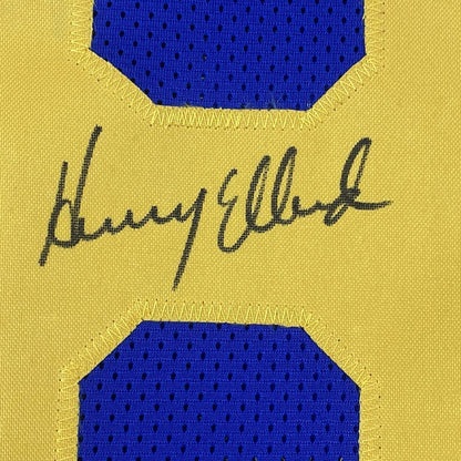 Autographed/Signed Henry Ellard Los Angeles LA Blue Football Jersey JSA COA