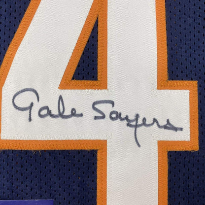 Autographed/Signed Gale Sayers Chicago Blue Stat Football Jersey PSA/DNA COA