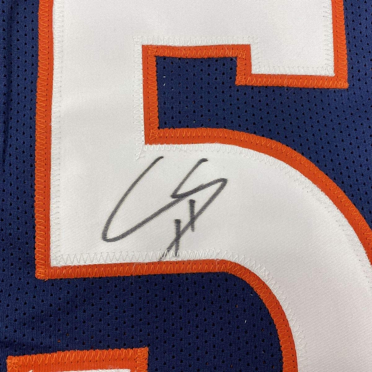 Autographed/Signed Chris Harris Jr. Denver Blue Football Jersey Beckett BAS COA