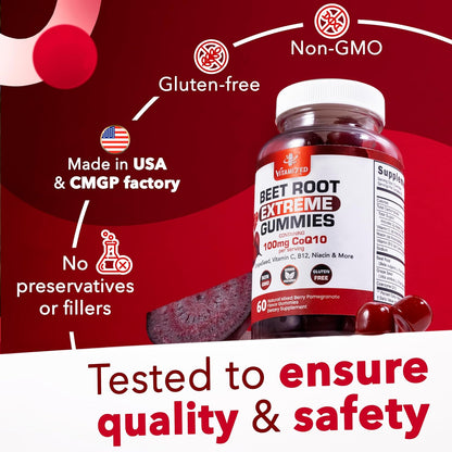 Beet Root Extreme Gummies with CoQ10, 60 Count