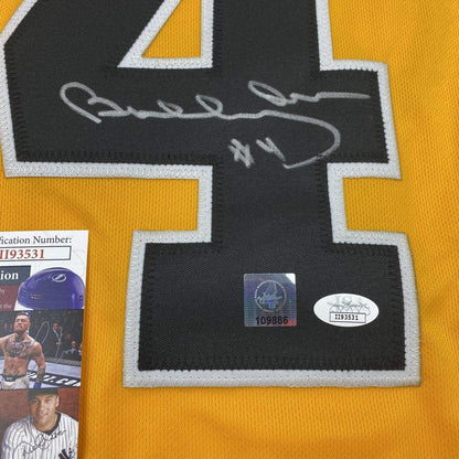 Autographed/Signed Bobby Orr Boston Yellow Hockey Jersey JSA & GNR COA
