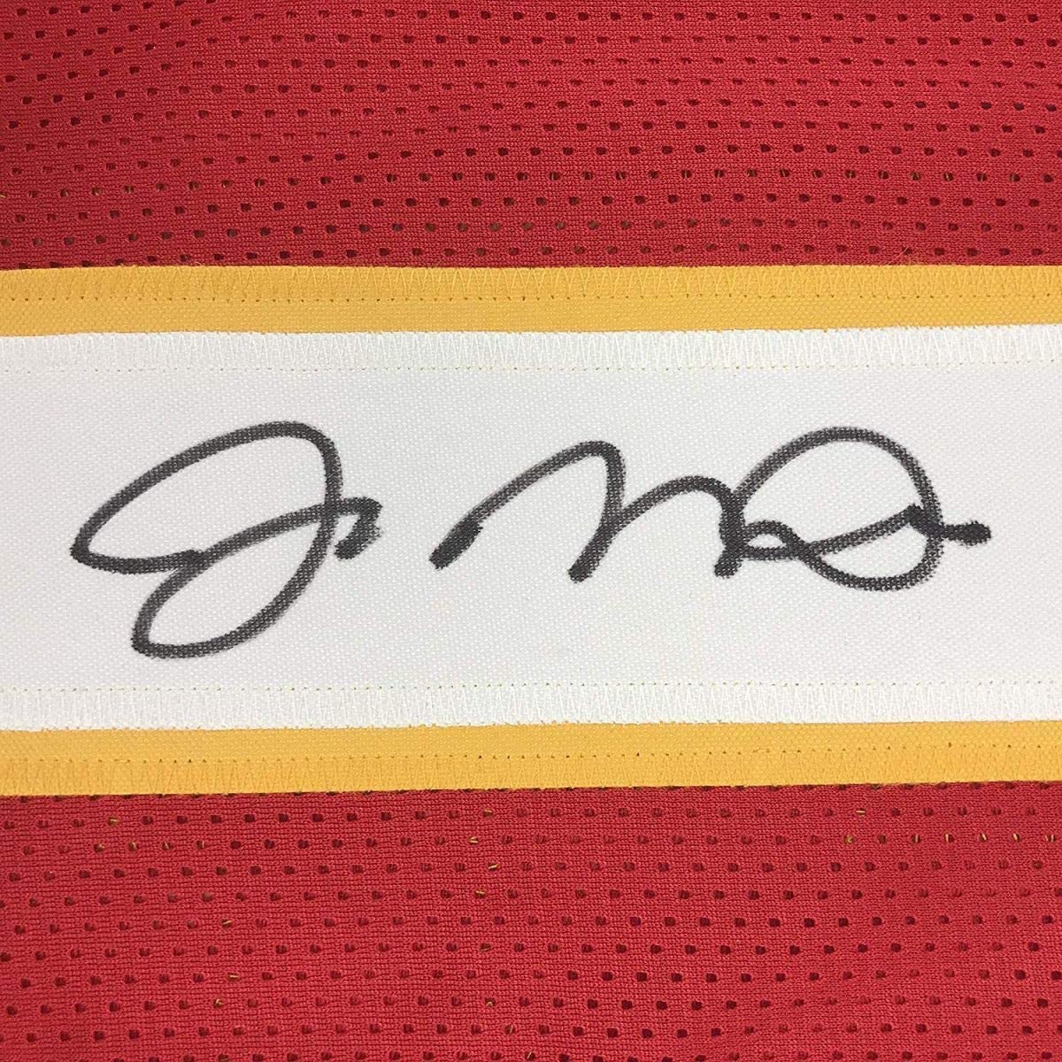 Autographed/Signed Joe Montana Kansas City Red Football Jersey JSA COA