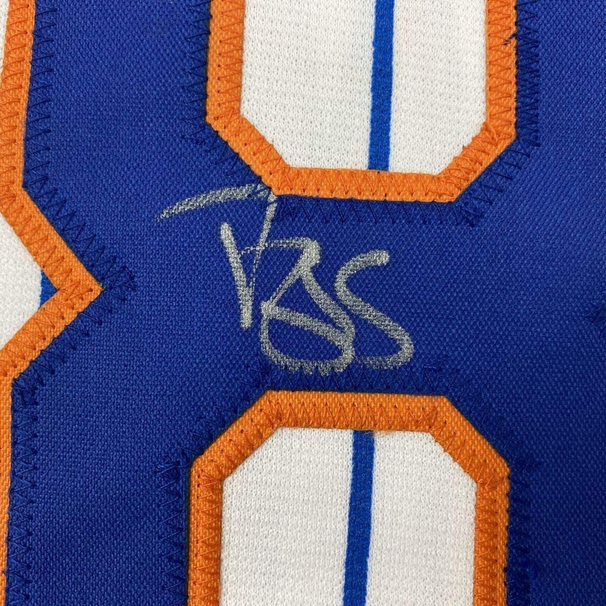 Framed Autographed/Signed Darryl Strawberry 35x39 New York Pinstripe Baseball Jersey PSA/DNA COA