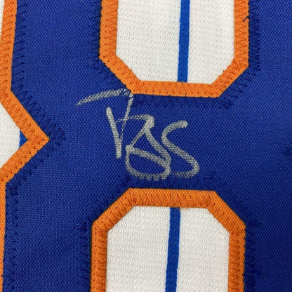 Framed Autographed/Signed Darryl Strawberry 35x39 New York Pinstripe Baseball Jersey PSA/DNA COA