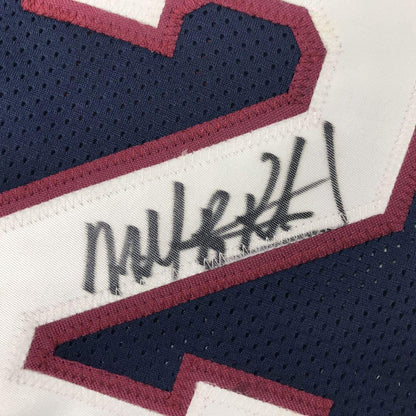 Autographed/Signed Micheal Ray Richardson New York Dark Blue Basketball Jersey PSA/DNA COA