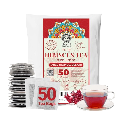 Hibiscus Tea Bags – 50 Count | Caffeine-Free Herbal Tea