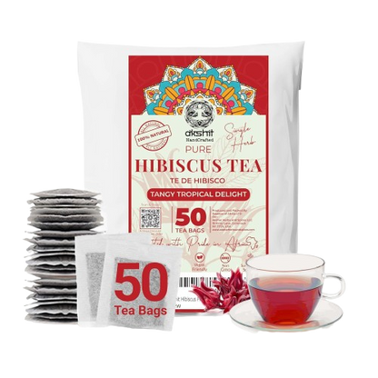Hibiscus Tea Bags – 50 Count | Caffeine-Free Herbal Tea