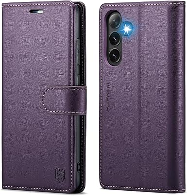 for Samsung Galaxy S24 Plus/S24+ Wallet Case with RFID Blocking Credit Card Holder, PU Leather Flip Kickstand Protective Shockproof Cover Women Men for Samsung S24Plus Phone case(Purple)
