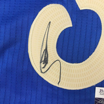 Autographed/Signed Stephen Steph Curry Golden State Blue Christmas Day Basketball Jersey JSA COA