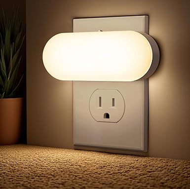 Briignite Led Night Light, Plug in Night Light with Dusk to Dawn Sensor, Night Lights Plug into Wall Soft White, Night Lights 2Pack, Dimmable Night Light for Kids 1W for Bedroom, Bathroom Stair