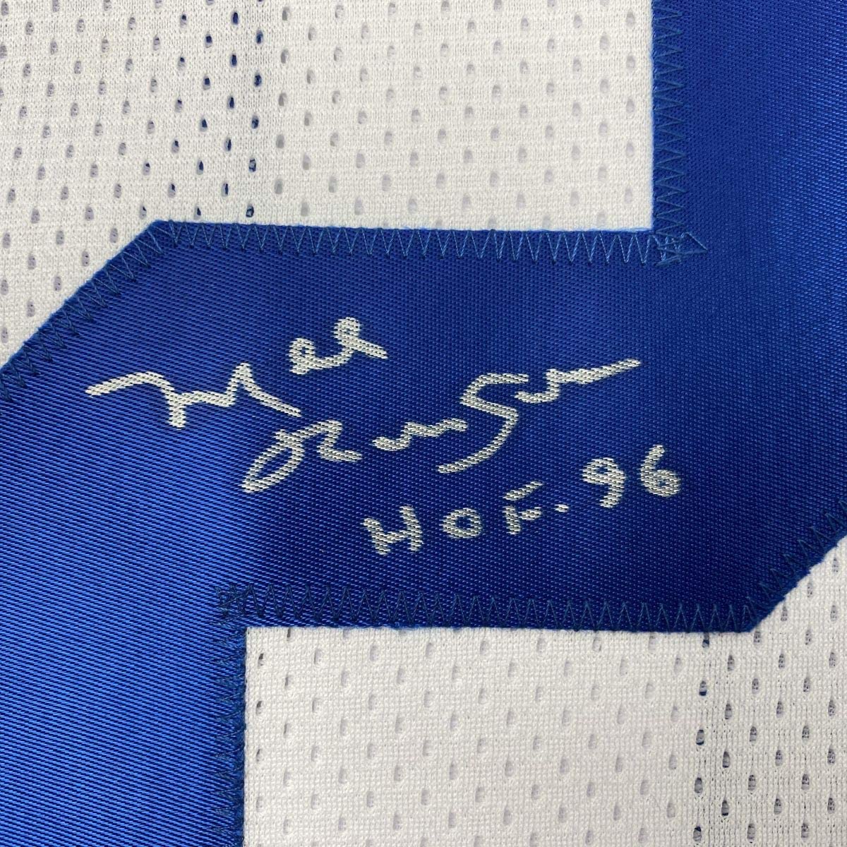Autographed/Signed Mel Renfro HOF 96 Dallas White Football Jersey JSA COA