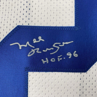 Autographed/Signed Mel Renfro HOF 96 Dallas White Football Jersey JSA COA
