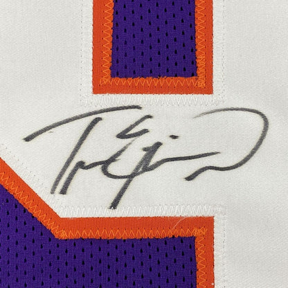 Autographed/Signed Travis Etienne Jr. Clemson Purple College Football Jersey JSA COA