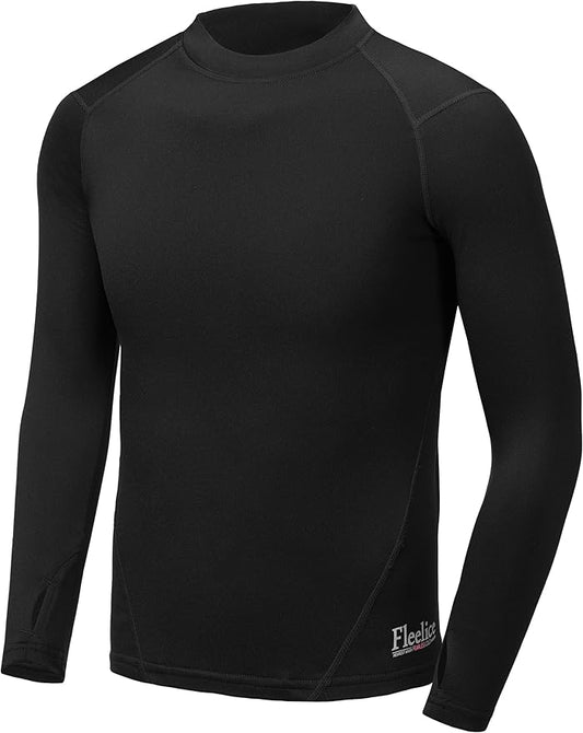 Youth Boys & Girls Compression Thermal Shirt Kids Fleece Undershirt Long Sleeve Mock Neck Top Cold Baseball Soccer Gear