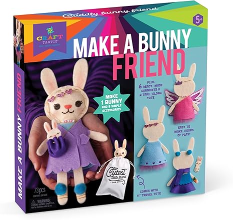 Craft-tastic ‰ÛÒ Make a Bunny Friend Craft Kit ‰ÛÒ Learn to Make 1 Easy-to-Sew Stuffie with Clothes & Accessories
