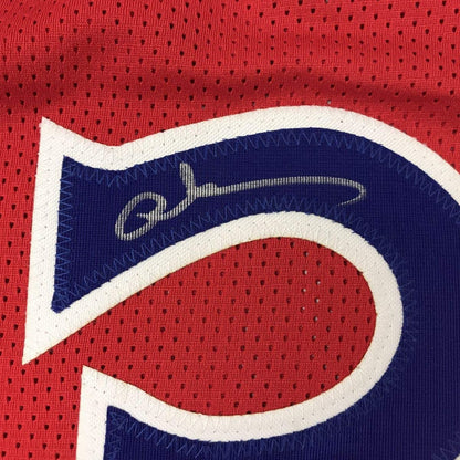 Autographed/Signed Allen Iverson Philadelphia Red Basketball Jersey Beckett BAS COA