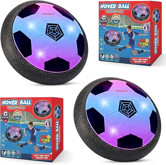 Action-Packed 2-Pack Hover Soccer Ball, LED Lights, Ages 3-16, Glides Smoothly, Foam Bumper, Indoor Soccer Ball & Outdoor, Enhances Coordination & Motor Skills, Boy toys or Girl toys gifts