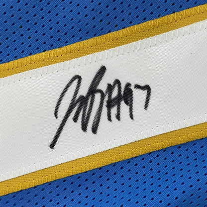 Autographed/Signed Joey Bosa #97 Los Angeles LA Powder Blue Football Jersey JSA COA