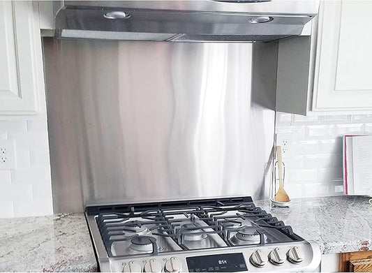 24" By 30" Stainless Steel Stove Backsplash Splatter Guard SP3604 Range Hood Backsplash Wall Shield Metal Panel, Ultra Flat Easy Clean And Install, 1 Year Sales Guarantee