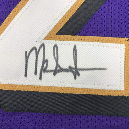 Autographed/Signed Mark Ingram II Baltimore Purple Football Jersey Beckett BAS COA