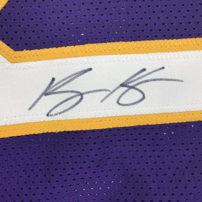 Autographed/Signed Kyle Kuzma Los Angeles LA Purple Basketball Jersey JSA COA