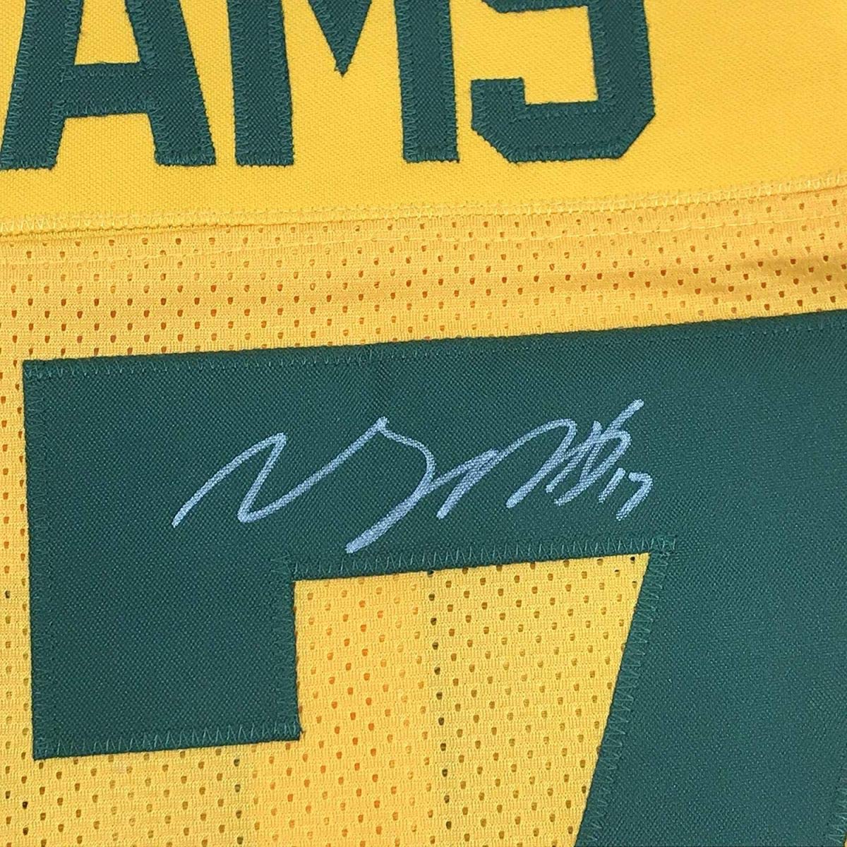 Autographed/Signed Davante Adams Green Bay Yellow Color Rush Football Jersey JSA COA