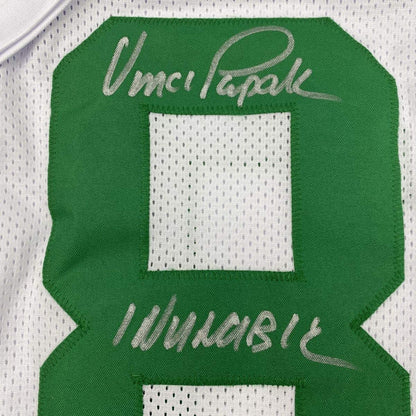Autographed/Signed Vince Papale Invincible Philadelphia White Football Jersey Tristar COA