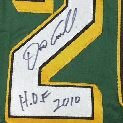 Framed Autographed/Signed Dino Ciccarelli 35x39 HOF 2010 Minnesota Green Hockey Jersey Beckett BAS COA