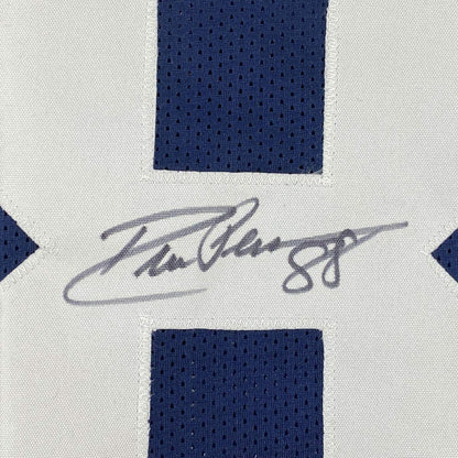 Framed Autographed/Signed Drew Pearson 35x39 Dallas Thanksgiving Football Jersey JSA COA