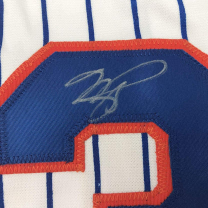 Autographed/Signed Mike Piazza New York NY Pinstripe Baseball Jersey Beckett BAS COA