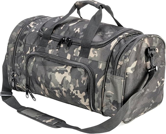 Gym Bag Duffle Bags for Men Women with Shoes Compartment Sport Weekend Travel Overnight Carry On Bag for Tactical Military Travel Work Out Bags (BlackCamo)