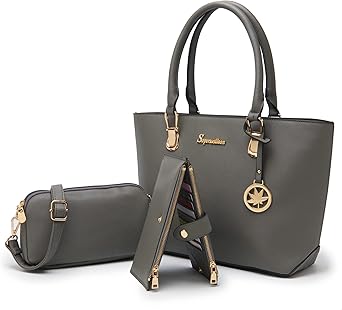 Soperwillton Women Handbags Wallet Tote Bag Shoulder Bag Top Handle Satchel 3pcs Purse Set