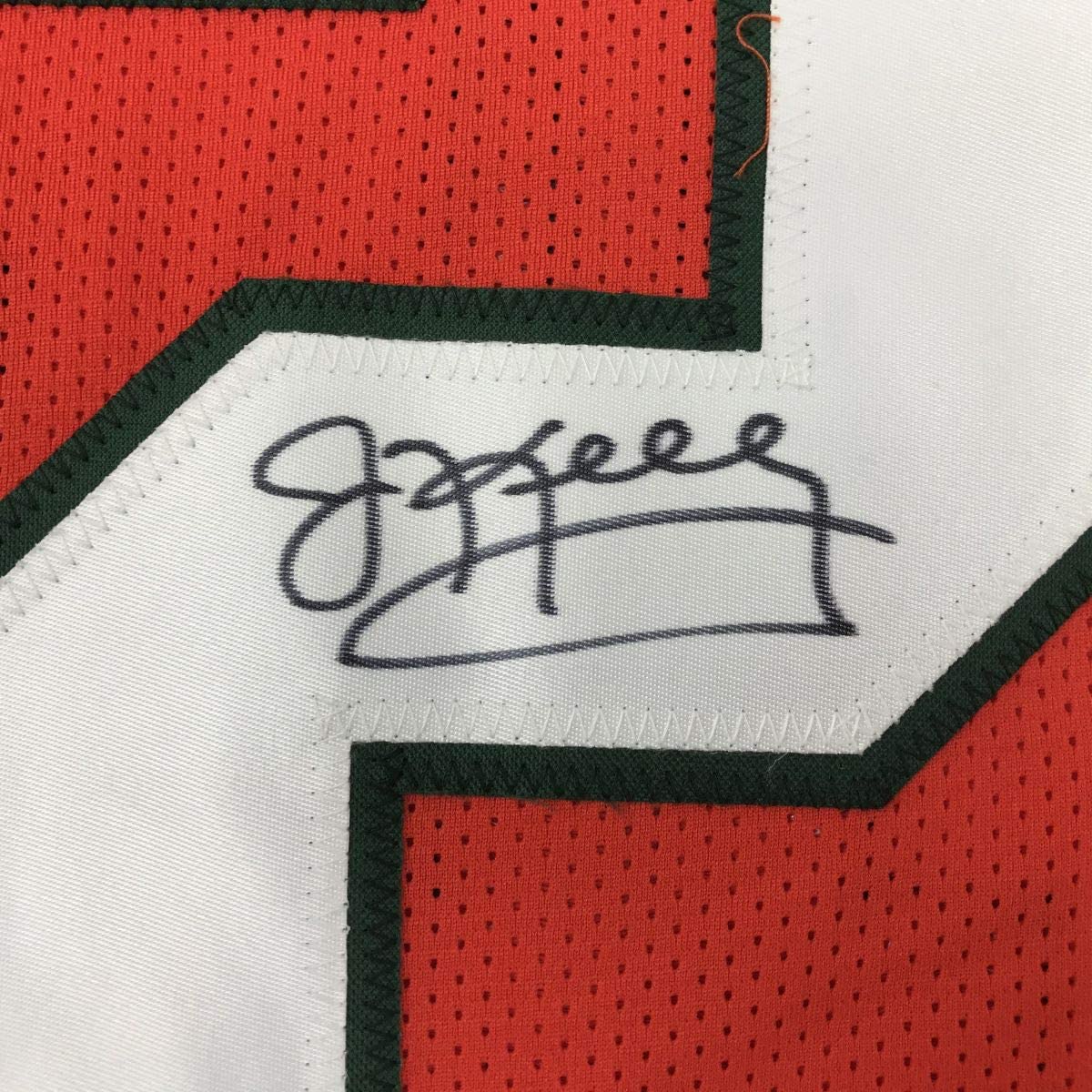 Autographed/Signed Jim Kelly Miami Orange College Football Jersey JSA COA