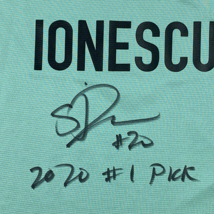 Autographed/Signed Sabrina Ionescu 2020#1 Pick New York Liberty Green Basketball Jersey Fanatics COA