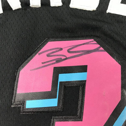 Autographed/Signed Dwyane Wade Miami Black Vice City Basketball Jersey JSA COA