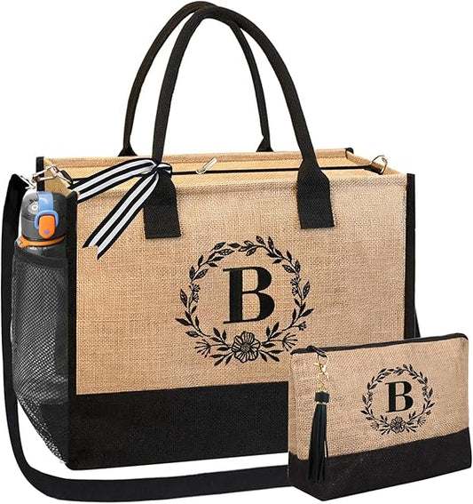 BeeGreen Personalized-Tote-Bag-for Women Mom Teacher Friends Sister Gift Bags with Comestic Bag