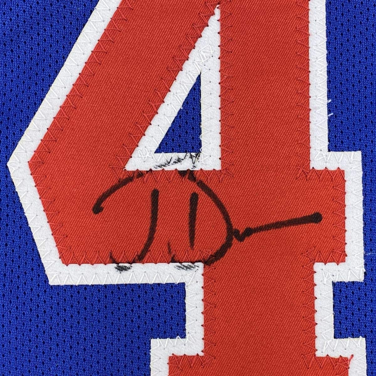 Autographed/Signed Joe Dumars Detroit Blue Basketball Jersey JSA COA