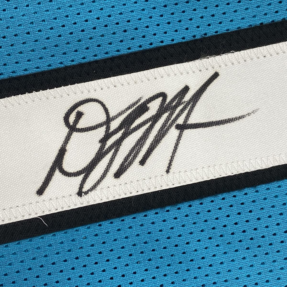 Autographed/Signed DJ D.J. Moore Carolina Teal Football Jersey Beckett BAS COA