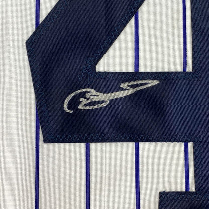 Autographed/Signed Gary Sanchez New York Pinstripe Baseball Jersey JSA COA