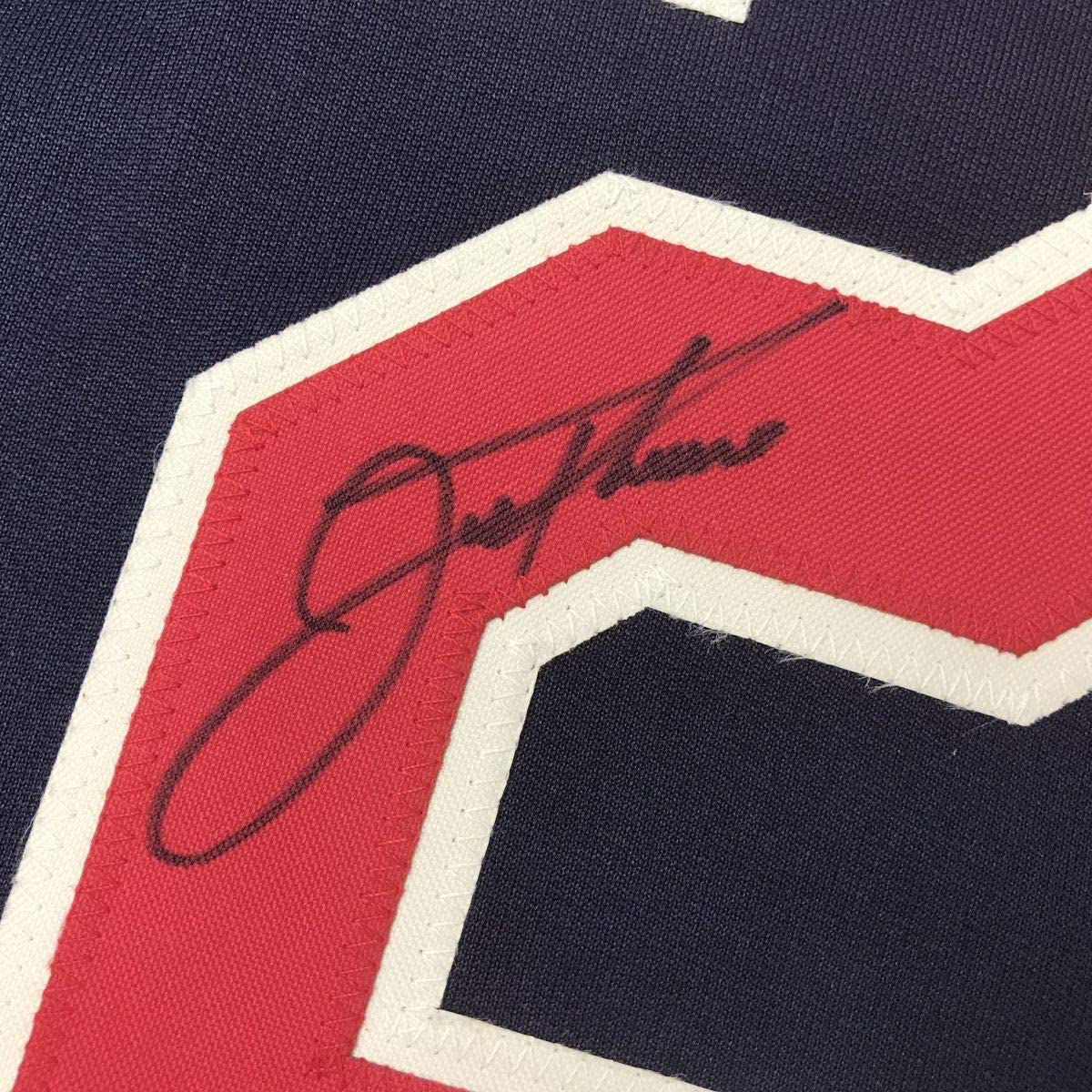 Autographed/Signed Jim Thome Cleveland Blue Baseball Jersey JSA COA