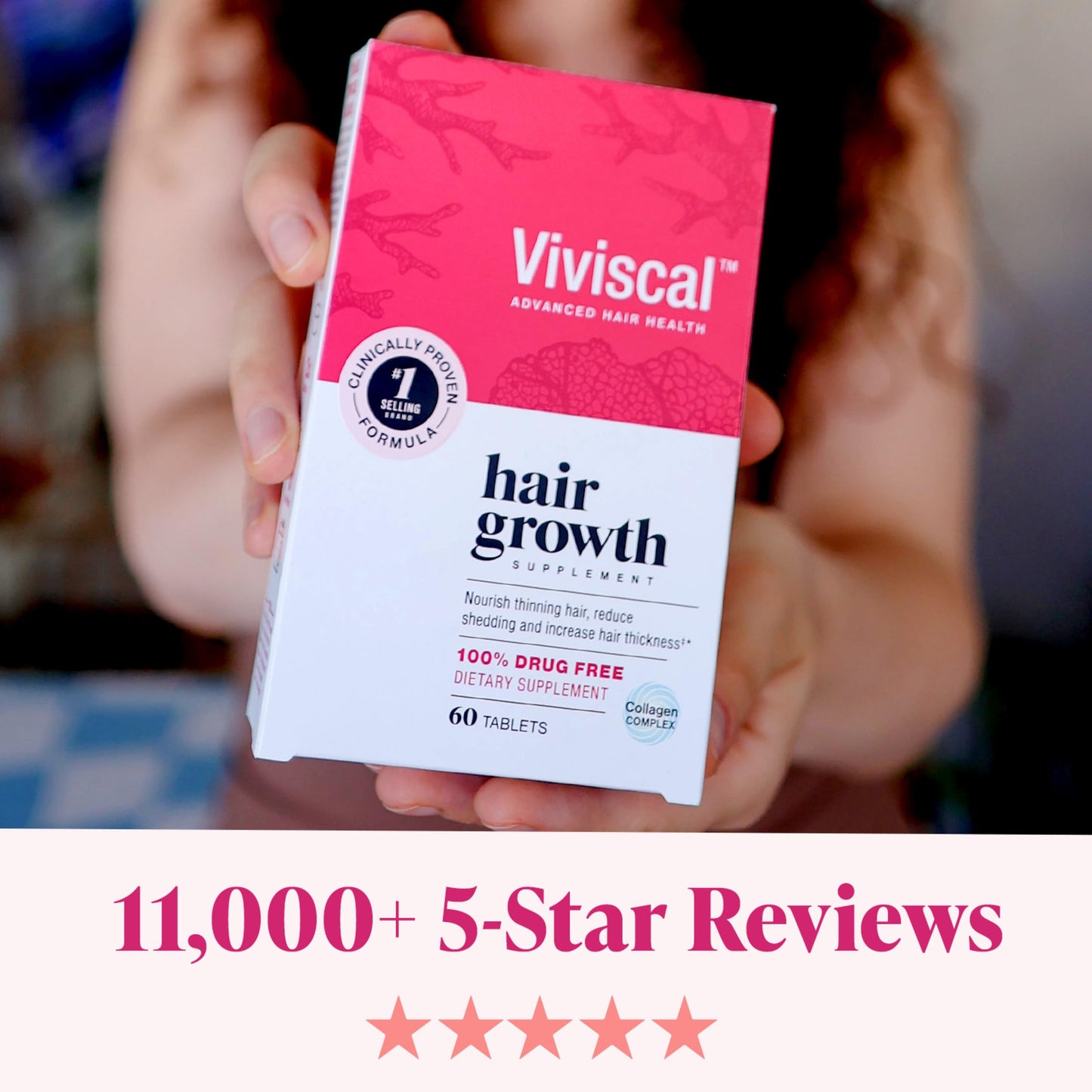 Viviscal Hair Growth Supplements For Women For Thicker, Fuller Hair, Nourishes Thinning & Loss, With Proprietary Collagen Complex, 180 Tablets, 3 Month Supply