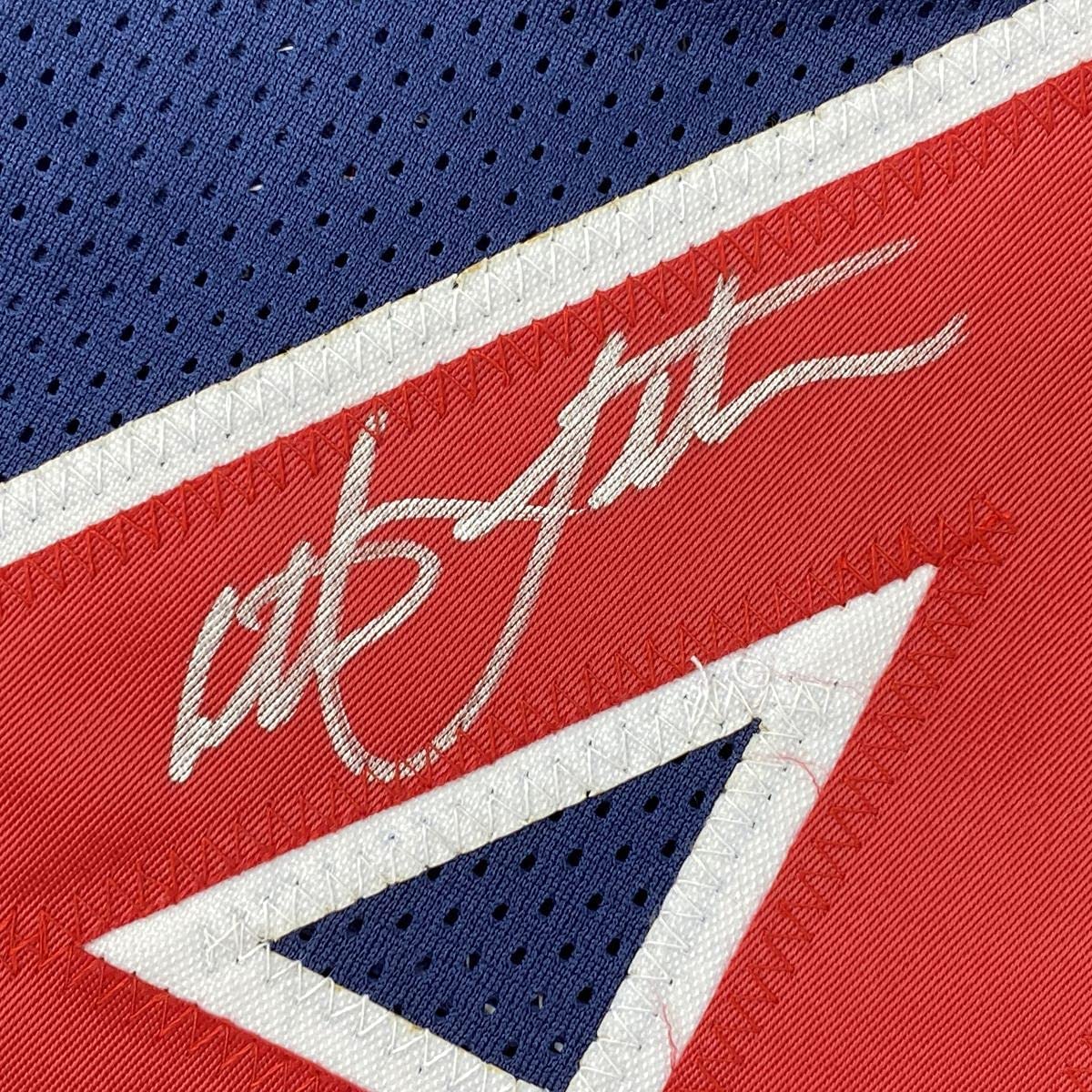 Autographed/Signed Christian Laettner Team USA Olympics Blue Basketball Jersey JSA COA
