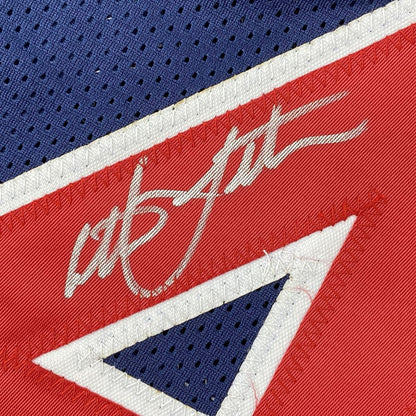 Autographed/Signed Christian Laettner Team USA Olympics Blue Basketball Jersey JSA COA