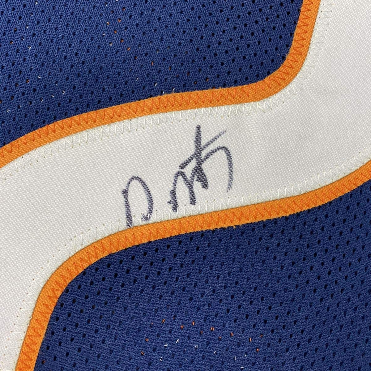 Autographed/Signed David Montgomery Chicago Blue Football Jersey JSA COA