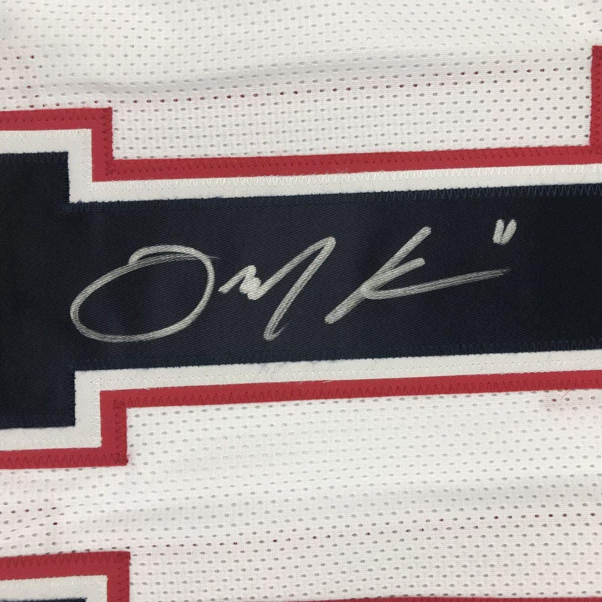 Autographed/Signed Julian Edelman New England White Football Jersey JSA COA